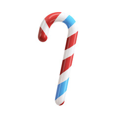 Colorful Flat Vector Candy Cane Icon for Holiday Sweet Design and Festive Celebrations