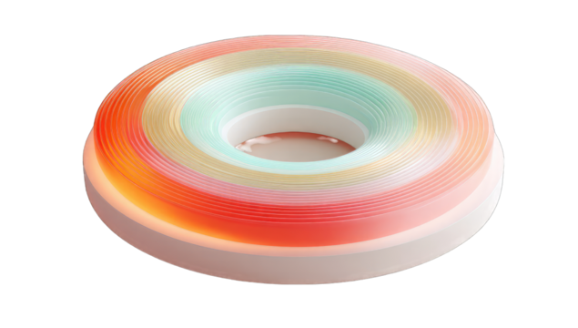 Colorful ribbon coil