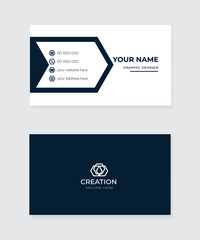 Modern business card template with blue color