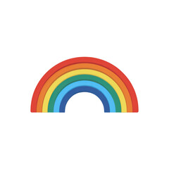 Colorful Flat Vector Rainbow Icon with Simple Design on a White Background for Weather Illustrations