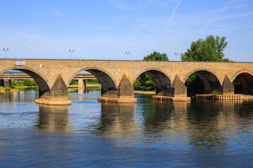 The Baldwin Bridge is a stone arch bridge over the Moselle in Koblenz, Germany. It is the oldest surviving bridge in the city and was built in the 14th century