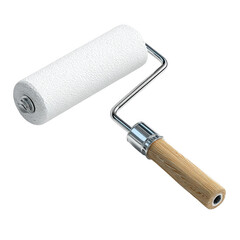 Obraz premium Realistic 3D Render of a Paint Roller on a White Background for Creative Projects and Design Needs