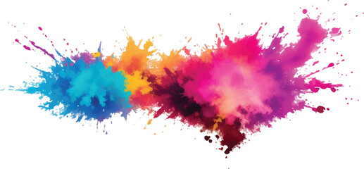  Vibrant Festival Holi Powder Blast – Bright Colorful Paint Splash Isolated on White Background Vector Design

