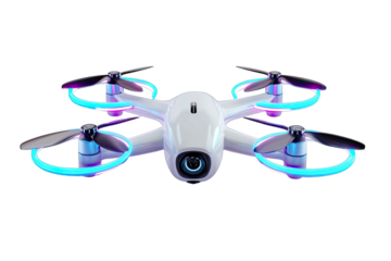 Futuristic drone with vibrant lighting