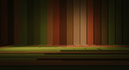 Vertical geometric columns on illuminated abstract background