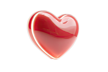 Glossy red heart shape