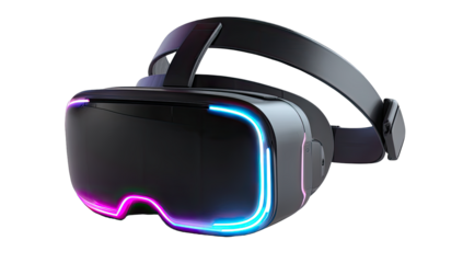 VR headset with vibrant lighting
