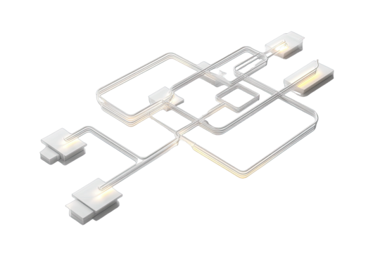 Complex pipeline network, 3D rendering