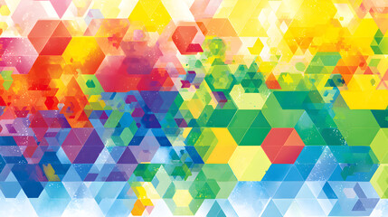 Colorful geometric background with abstract shapes and vibrant colors creates a modern design