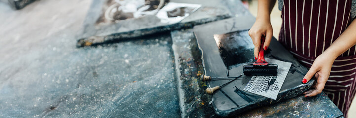 Artisan at Work with Copy Space Wide Banner