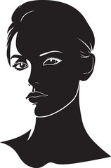 vector of girl face in silhouette