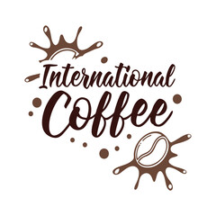 Fototapeta premium Celebrating International Coffee Day with a stylish brown design perfect for social media and marketing materials promoting coffee events and promotions