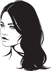 vector of girl face in silhouette