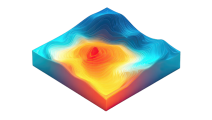 Abstract 3D isometric illustration of a geological formation
