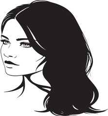 vector of girl face in silhouette