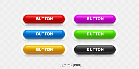 Set color round button, frame label, event web element. Vector illustration