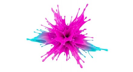 Neon Pink Splash on White Background