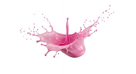 Pastel Pink Splash on White Background
