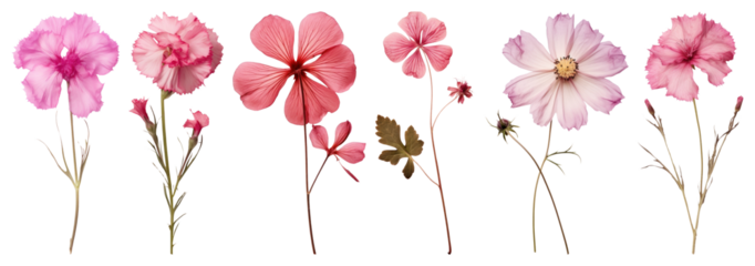 PNG Vintage pink floral illustration, element set on transparent background