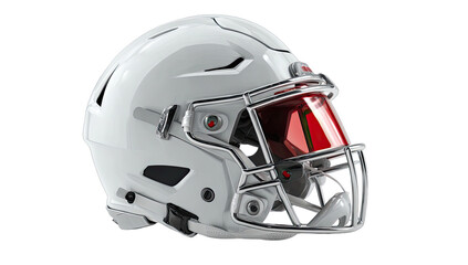 White football helmet with red visor