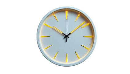 White clock with glowing yellow markers