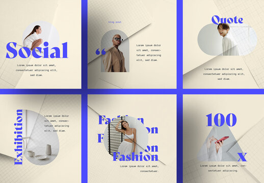 Bold Style Social Media With Blue Accent