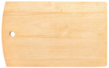 Empty Wooden cutting board isolated on white background. Rectangular shape