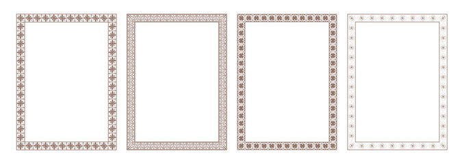 Creative floral plant frame border set stylish text box outline