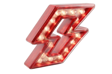 Red lightning bolt graphic