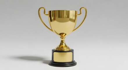 Fototapeta premium Golden trophy isolated on white background, symbolizing success, victory, and achievement in competition