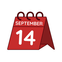 september 14 desk calendar vector on white background
Vector red calendar flat icon