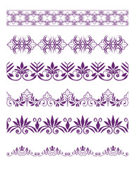 Fototapeta premium Ornamental text box border frame decorative plant art vector set