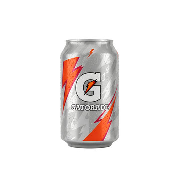 gatorade sportsdrink can isolated on white