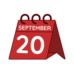 september 20 desk calendar vector on white background
Vector red calendar flat icon