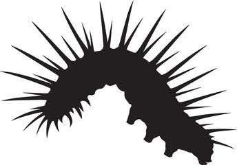 Angled sunbeam caterpillar silhouette with vibrant colors