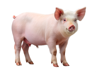 pink pig isolated on white background