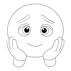 Sad Emoji line art  vector design. Sad Emoji outline illustration design.	