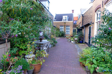 Street in the old district of Scheveningen, The Netherlands