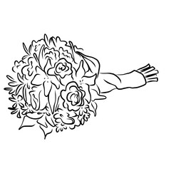 Wedding illustration clip art svg vector line art l