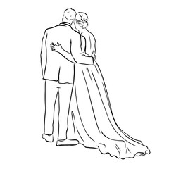 Wedding illustration clip art svg vector line art l