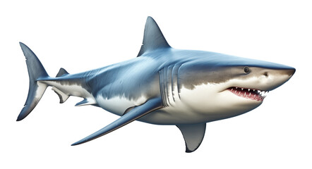 Obraz premium Shark Side View Isolated on Transparent Background PNG 