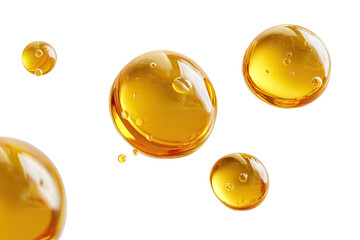 Amber liquid spheres,  close-up,  on black background.  Fluid,  translucent orbs,  various sizes,  light refracting