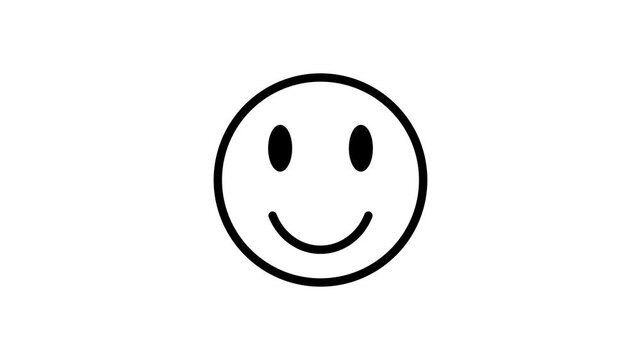 Set of Happy Emoji Animation. Emotional rating smile faces set. A smiley face with a closed eyes, Expressionless emoji Outline Colorful smileys user experience icon Animation