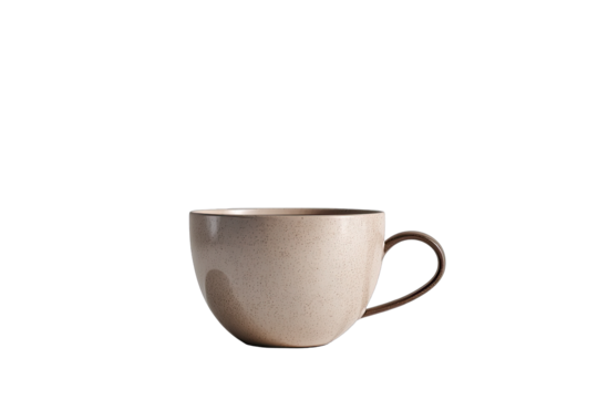 Light beige coffee mug against black background