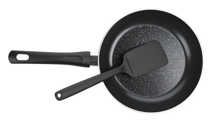 Pan and spatula on transparent background