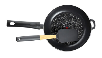 Pan and spatula on transparent background
