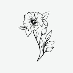 Hand drawn rose silhouette