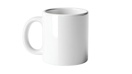 White ceramic mug, simple design