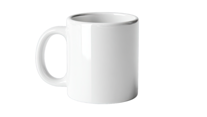 White ceramic mug, simple design