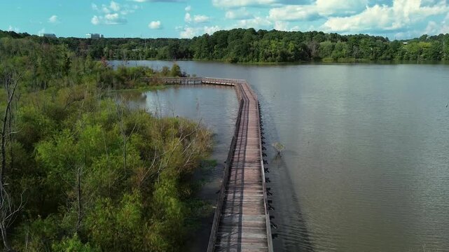 The Crabtree Creek Greenway Trail, a walking and biking path system in Raleigh North Carolina